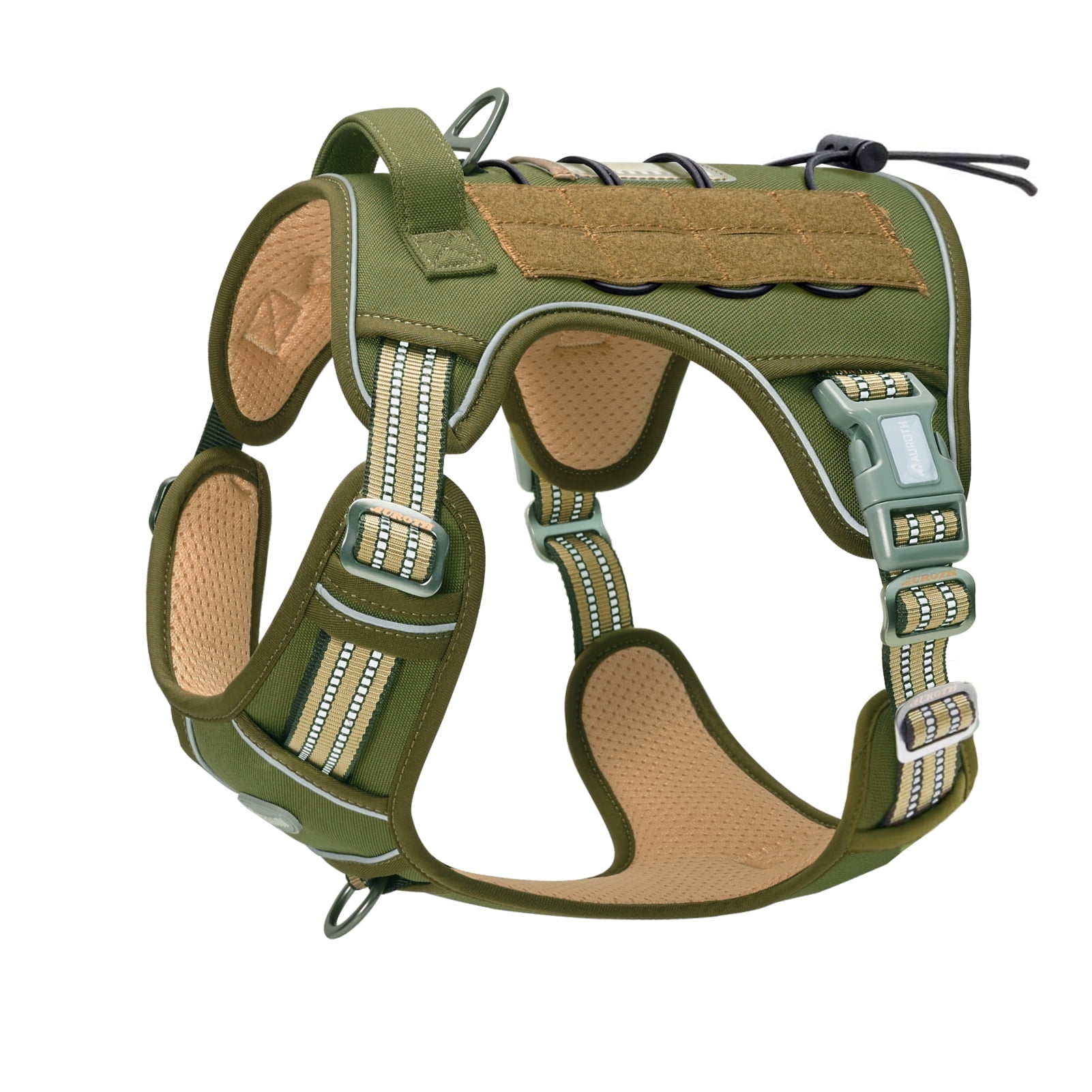 Auroth No Pull Dog Harness for Large Dogs, Adjustable Easy on Pet Vest Harness, Front Clip Service Vest Harness, Reflective Soft Padded Dog Harness Vest, Dog Training Running Harness with Handle
