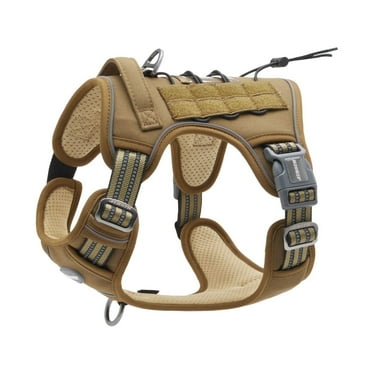 Auroth No Pull Dog Harness for Large Dogs, No Choke Dog Harness Vest with Easy Control Handle, Reflective Soft Padded Service Vest, Adjustable Easy on Pet Harness for Running Walking, Army yellow
