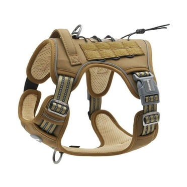 Auroth No Pull Dog Harness for Large Dogs, No Choke XL Dog Harness Vest with Durable Handle, Adjustable Easy on Pet Harness for Training Walking, Reflective Soft Padded Dog Vest Harness, Army Yellow