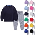 thumbnail image 1 of Auroural 2 Piece Sets for Toddler Girls Toddler Kids Boys and Girls Fashion Cute Solid Color Soft Long Sleeve Pants Hoodie Sweatpants Suit White 3 Years, 1 of 10