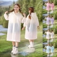 thumbnail image 1 of Auroural 3-14 year girls rain jacket ponchos Girls boys Rainwear Rain Ponchos for Kids Children Raincoat Waterpoof Rain Hooded Jacket Children's Long Travel Outdoor Hooded Portable Raincoat, 1 of 8