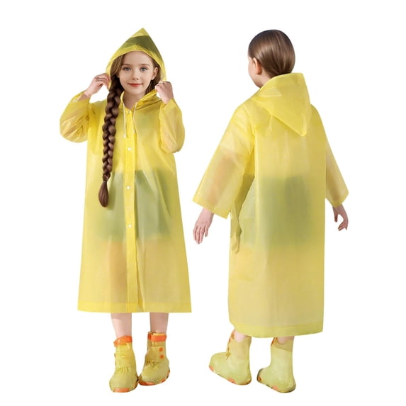 Auroural 3-14 year girls rain jacket ponchos Girls boys Rainwear Rain Ponchos for Kids Children Raincoat Waterpoof Rain Hooded Jacket Children's Long Travel Outdoor Hooded Portable Raincoat
