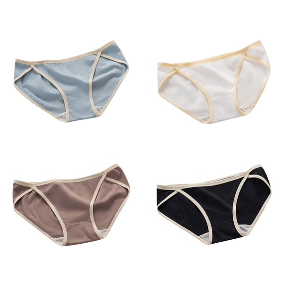 Auroural 4PC Middler and Large Girls Underwear Cotton Big Girls Underwear Size 14/16 4PC Young Solid Color Soft Comfortable Breathable Children Briefs Student Underpants