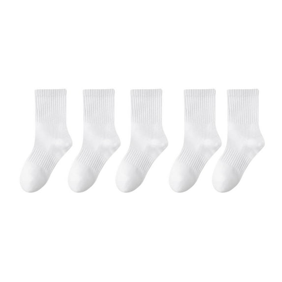 Auroural 5Pc Girls Socks Mid Length Children's Mid Socks Korean Version Men's and Women's Sports Socks