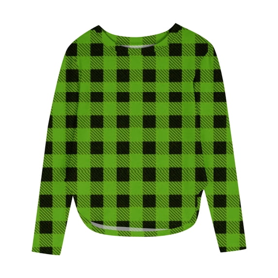 Auroural 5T Girls Clothes 5T Girls Shirts Long Sleeve Long Sleeve Printing Shirts Kids Hem Side Slit Soft Tunic T-Shirts 3-12 Years Green