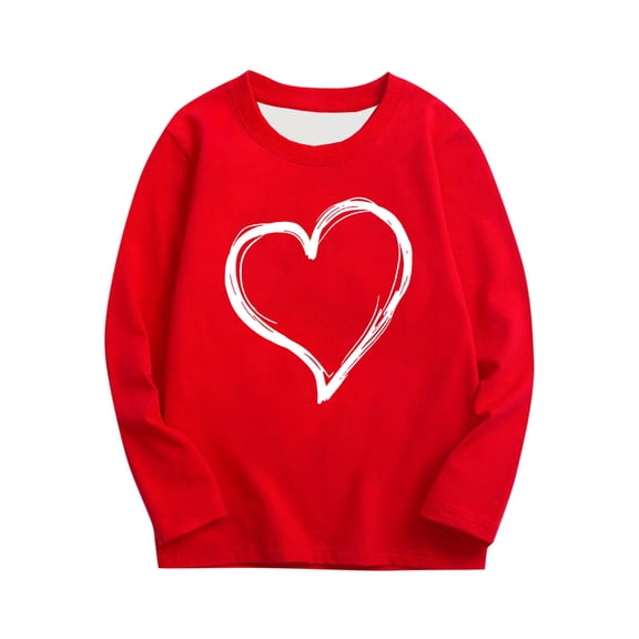 Auroural 5T Girls Clothes 5T Girls Shirts Long Sleeve Long Sleeve Prints Shirts Cute Crewnecks Dressy Casual Blouses Clothes Round Neck Shirts Red