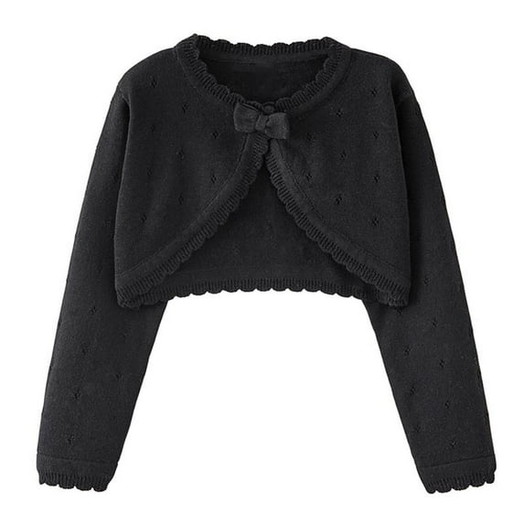 Auroural Baby Girl Cardigan 6-9 Months Children's Solid Color Round Neck Long Sleeved Knitted Cardigan Medium And Large Children's Casual Woolen Jacket