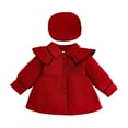 thumbnail image 1 of Auroural Baby Girl Jackets 18-24 Months Fashionable Children's Solid Color Small Shawl Sweet And Cute Home Party Coat Jacket Casual Long Sleeved Warm Jacket Red 1-2Years, 1 of 8