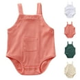 thumbnail image 1 of Auroural Onesies 0-3 Months Boy Cotton Baby Practice Crawling Suit Solid Color Pocket Jumpsuit Overalls Rompers, 1 of 5
