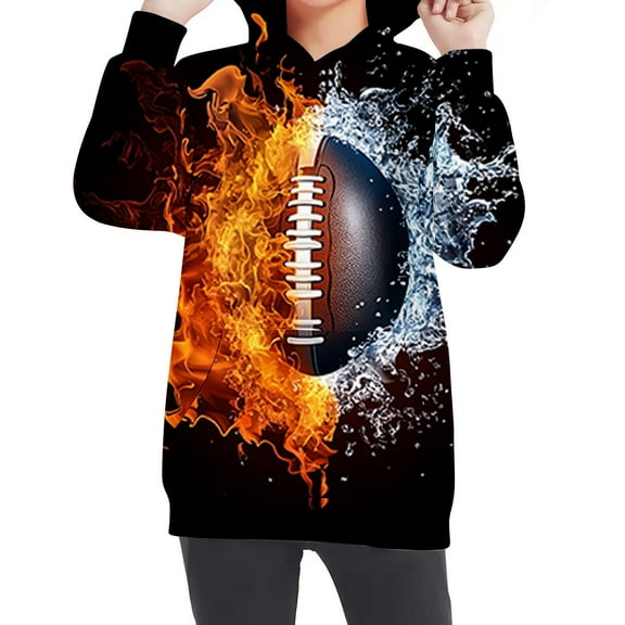 Auroural Big Girls Hoodies Kids Hoodies Girls Sweatshirts Size 8-10 4-14 Years Children Boy and Girl American Football Print Pullover Hooded Sweatshirt Long Sleeved Shirt 9 Years Multicolor