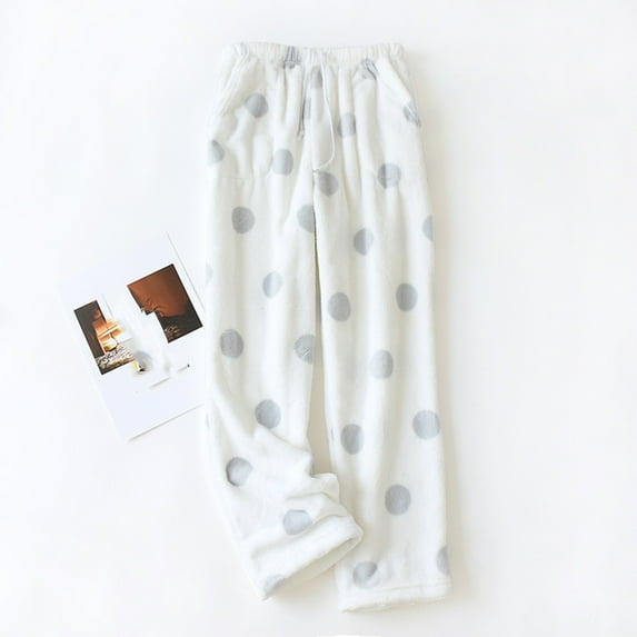 Auroural Black And Friday Deals Clearance Pants for Women Clearance Women's Thermal Fleece Pockets Pajama Lounge Warm Casual Trousers Home Pants