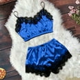 thumbnail image 1 of Auroural Black and Friday Deals Clothing Womens Shorts Clearance Women V-Neck Eyelash Lace Sexy Stain Camisole Pajamas Bowknot Shorts Set, 1 of 6