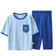 thumbnail image 1 of Auroural Boys Clothes Sets Size 12 Children's Inch Sleeve Round Neck Set Pajamas Summer Thin Air-conditioned Suit Pajama Set, 2-Piece 3-16 Years, 1 of 3