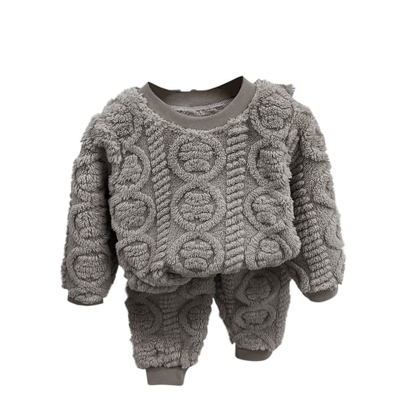 Auroural Boys Pajamas 5T Boys Girls Pajama Top & Pants Set Long Sleeve Hooded Set Sweater Pocket Round Neck Sweater Long Pants Set Top And Pants Two-piece Set Gray 5 Years