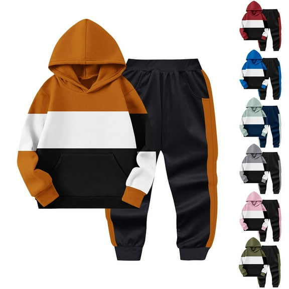 Auroural Boys Sweatsuits 2pcs Sets Size 9 2PCS Outfits Kids Sports Tracksuits Long Sleeve Pullover Hoodies Sweatshirt And Sweatpants Fall Winter Suit Blue 9 Years