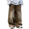 thumbnail image 1 of Auroural Boys Wide Leg Jeans Children'S Jeans Solid Color Multi Port Bag Elastic Waist Pants, 1 of 8