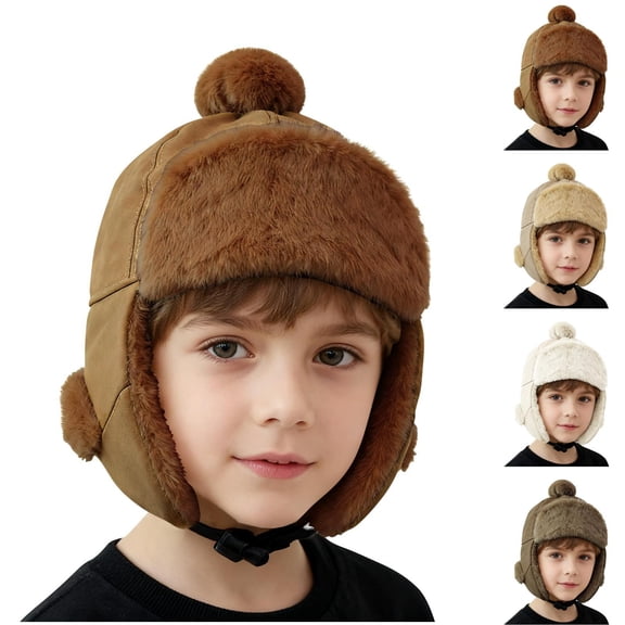 Auroural Boys Winter Trapper Hat Large Warm Ear Flaps - Kids Snow Male Boys' winter hats For Warm And Thick Cute And Super Ear Protection winter hats Windproof Lei Feng winter hats For Boys And Girls