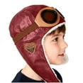 thumbnail image 1 of Auroural Boys Winter Trapper Hat Large Warm Ear Flaps - Kids Snow Male Leather Large Children's Hat Winter Version For Boys And Girls With Velvet Ear Protection Hat Red, 1 of 7