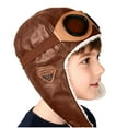 thumbnail image 1 of Auroural Boys Winter Trapper Hat Large Warm Ear Flaps - Kids Snow Male Leather Large Children's Hat Winter Version For Boys And Girls With Velvet Ear Protection Hat Coffee, 1 of 8