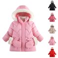 thumbnail image 1 of Auroural Toddler Girls Jackets and Coats Children's Winter Solid Color Long Sleeves Hooded Zipper Quilted Coat Keep Warm Coat Kids 1-10 Year, 1 of 5