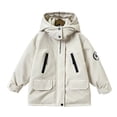 thumbnail image 1 of Auroural Boys Winter Coat Size 7/8 Children's Winter Solid Color Long Sleeves Hooded Zipper Quilted Coat Keep Warm Coat Kids 3-12 Year, 1 of 5