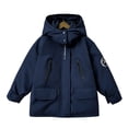 thumbnail image 1 of Auroural Toddler Boys Jackets with Hoodie Children's Winter Solid Color Long Sleeves Hooded Zipper Quilted Coat Keep Warm Coat Kids 3-12 Year, 1 of 5