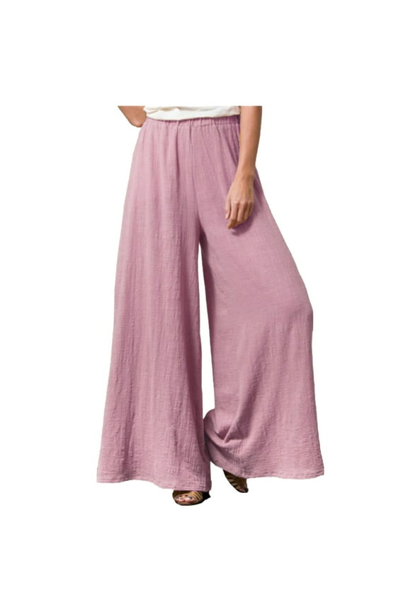Clearance Pants for Women Clearance Women Casual High Waist Elasticity Wide Leg Palazzo Pants Jeans Trousers