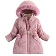 thumbnail image 1 of Auroural Coats for Girls 8-10 Girls Coats Size 7-8 Fashion Girls' Winter ChildrenThick Solid Color Clothes Detachable Hat Mid To Long Length Clothes Winter Coat Clothes Red 130, 1 of 5