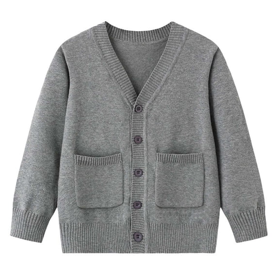 Auroural Fall and Winter Clothing on Sale Fall And Winter Europe And The United States Foreign Trade Children's Knitted Cardigan Jacket Boys Solid Color Sweater