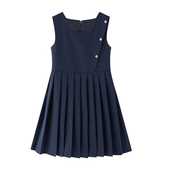 Auroural Girl's Ruffled Sleeveless Pleated Skirt Casual Spring Dress Princess Dress