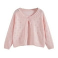 thumbnail image 1 of Auroural Girls Cardigan Sweaters 7-16 Children's Solid Color Round Neck Long Sleeved Knitted Cardigan Medium And Large Children's Casual Comfortable Jacket, 1 of 3