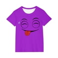 thumbnail image 1 of Auroural Girls Clothes 7-8 Shirts Kids Boys Girls Solid Color Funny Expression Print Short Sleeve Loose Comfortable T-Shirt Top Boys Summer Shirts, 1 of 6