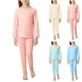 thumbnail image 1 of Auroural Girls Clothes Sets Boys Clothes Sets Children's Solid Color Casual Fashion Keep Warm Long Sleeved Sweatshirt Two Piece Pajama Set For Kids Blue 150, 1 of 10