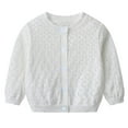 thumbnail image 1 of Auroural Girls Jackets 7-16 Children's Solid Color Round Neck Long Sleeved Knitted Cardigan Medium And Large Children's Casual Comfortable Jacket, 1 of 6