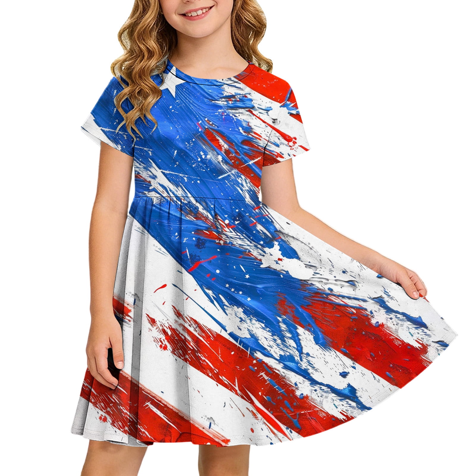 LOOK! Auroural Girls' Middle And Big Kids' Fashion Independence Day ...