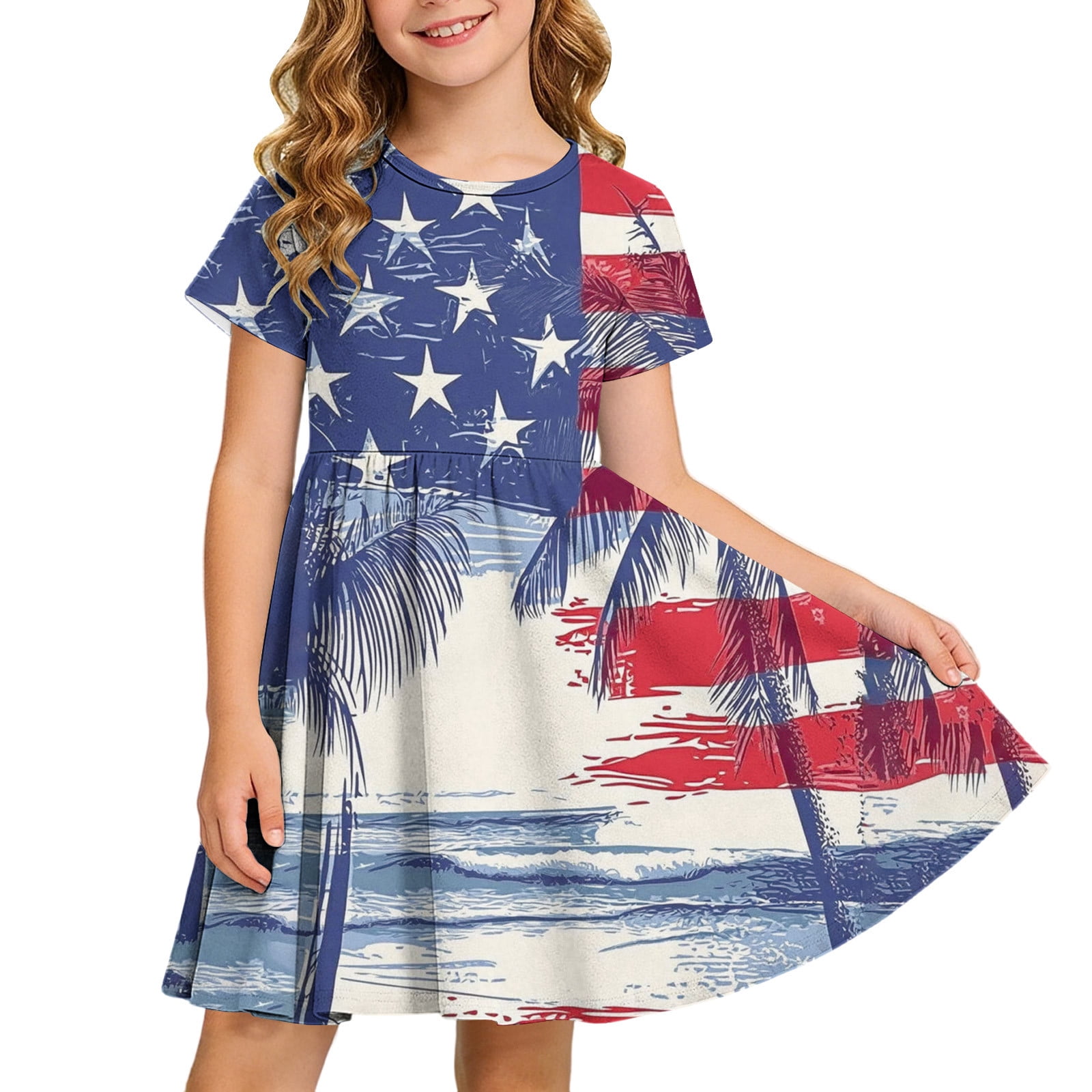 LOOK! Auroural Girls' Middle And Big Kids' Fashion Independence Day ...