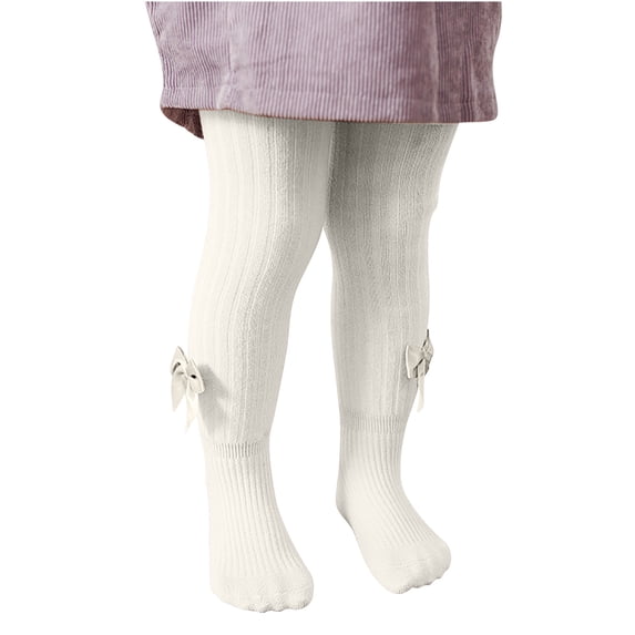 Auroural Girls Pantyhose Stocking with Bowknot Solid Color Girls Tights Winter Elastic Warm Pantyhose Children Bottom Socks and Pant -12 Years Old