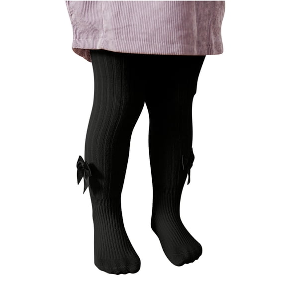 Auroural Girls Pantyhose Stocking with Bowknot Solid Color Girls Tights Winter Elastic Warm Pantyhose Children Bottom Socks and Pant -12 Years Old