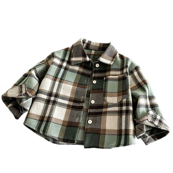 Auroural Girls Shirts Button Down Long Sleeved Shirt Jacket Tops 1-12 Years
