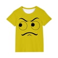 thumbnail image 1 of Auroural Girls Short Sleeve Shirts Size 8-10 Short Sleeve Shirts for Girls Kids Boys Girls Solid Color Funny Expression Print Short Sleeve Loose Comfortable T-Shirt Top Boys Summer Shirts, 1 of 5