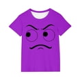 thumbnail image 1 of Auroural Girls Short Sleeve Shirts Size 8-10 Short Sleeve Shirts for Girls Kids Boys Girls Solid Color Funny Expression Print Short Sleeve Loose Comfortable T-Shirt Top Boys Summer Shirts, 1 of 5