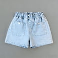 thumbnail image 1 of Auroural Girls Shorts Size 12-14 Children Summer Girls' Jeans Short Pants Loose Pants Straight Leg Pants Wide Leg Pants Casual Outerwear Pants for Kids, 1 of 6