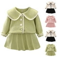 thumbnail image 1 of Auroural Girls Skirt Set 7-8 Girls Outfit Sets Size 8 Winter Girls' Knitted Sweater Set Children's Cardigan Two-piece Set Top And Skirt 7-8Years, 1 of 3