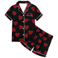 thumbnail image 1 of Auroural Kids Pajamas Girls Size 6 Girls Button Front Pajama Top & Shorts Set, Heart Shaped Print， 2-Piece, Sizes 2-14 & Plus, 1 of 6