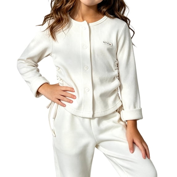 Auroural Girls Cardigan Button Up Kids Long Sleeve Cardigan Top 0-12Y