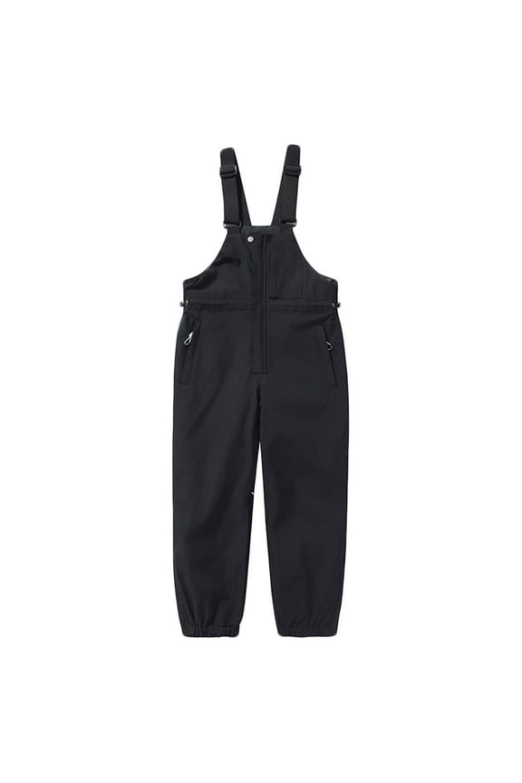 Kids Ski Pants Boys Ski Pants Unisex Children Casual Faddish Solid Patchwork Zipper Multiple Pockets Trousers Ski Pants