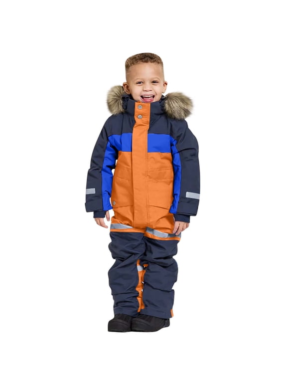 Kids Boys Colorful Snowsuits Windproof Waterproof Warm Snowsuit with Hood