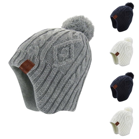 Auroural Kids Winter Warm Beanie winter hats Knit winter hats Winter NEW Boy Knit Hat Easy Matching Hat Black