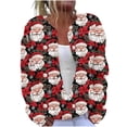 thumbnail image 1 of Auroural Ladies Sweaters Long Sleeve V-Neck Sweaters for Women Plus Size Cardigan Button Up Ladies' Casual Printed Knitted Cardigan with Button Up Jacket and Top, 1 of 5