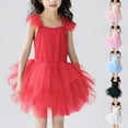 thumbnail image 1 of Auroural Leotards for Toddler Girls Tiered Dance Dress Girls' Solid Color Suspender Sleeveless Jumpsuit Mesh Dance Dress Layers Skirted, Tutu Dresses, 1 of 5